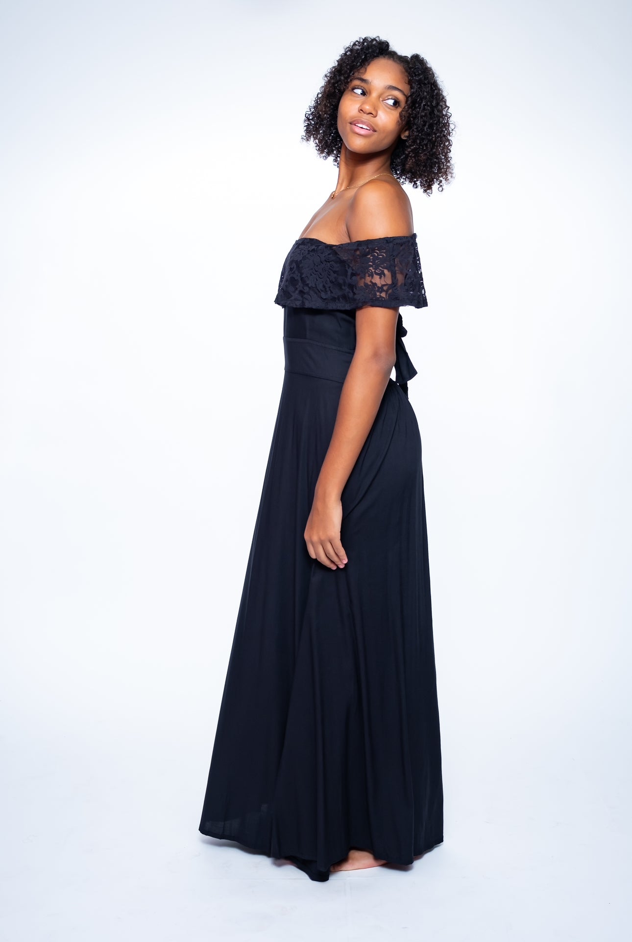 Traje Largo Strapless Negro