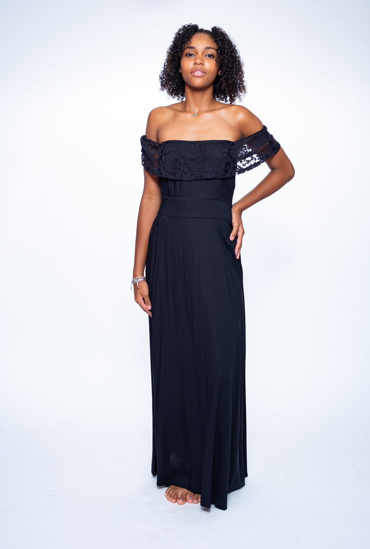 Traje Largo Strapless Negro