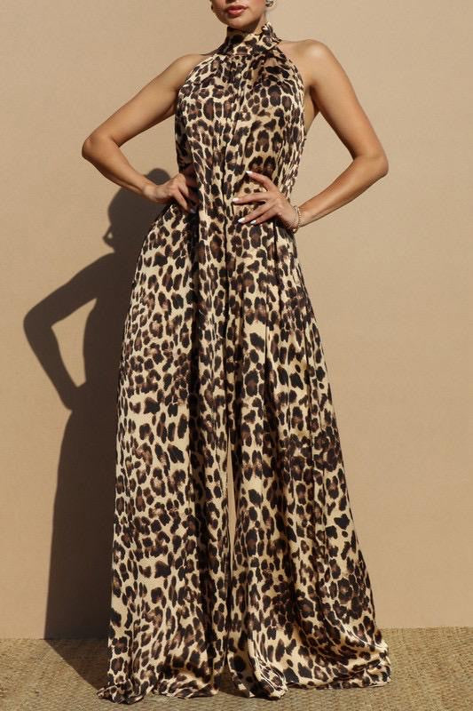 Jumpsuit cuello alto “animal print”