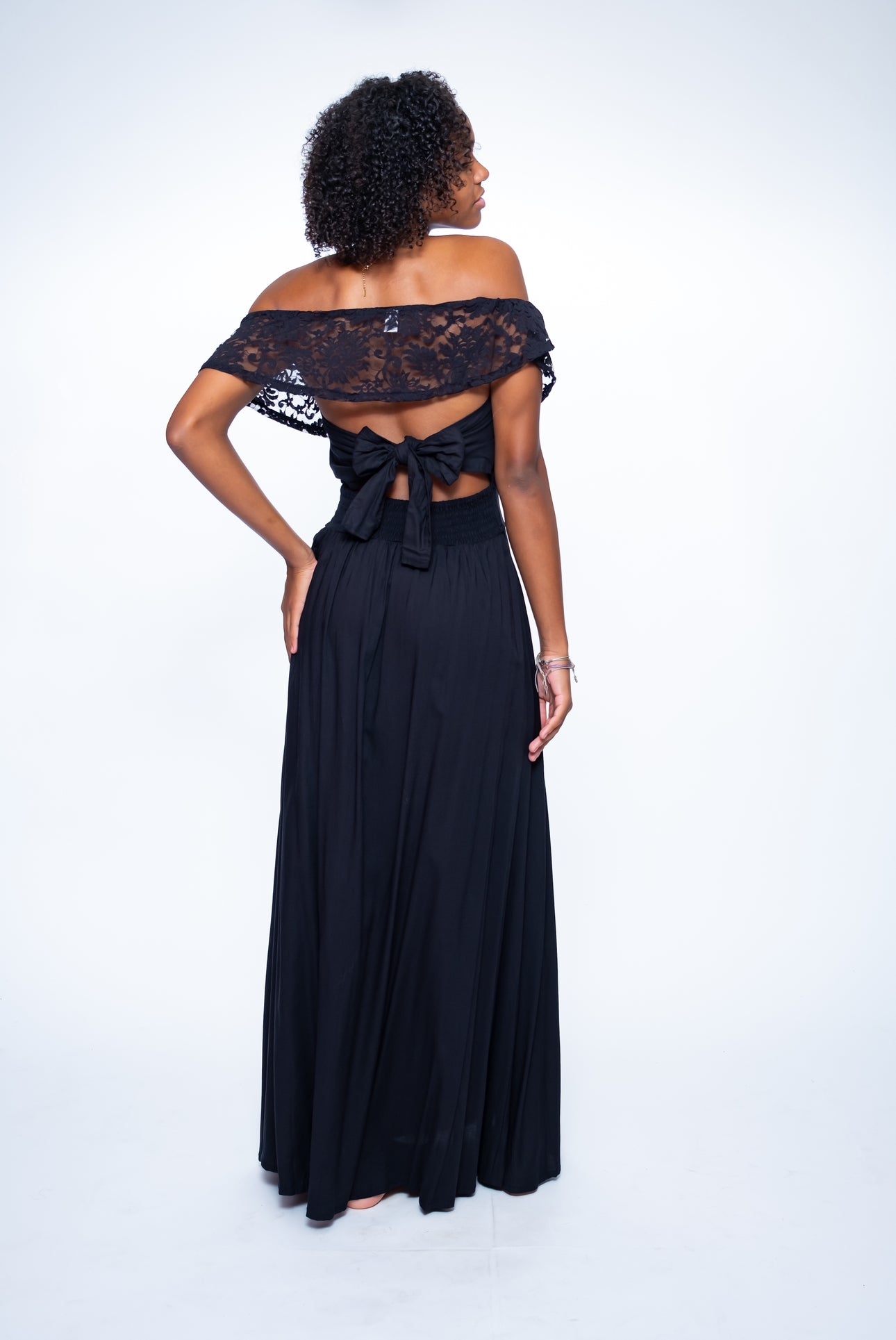 Traje Largo Strapless Negro