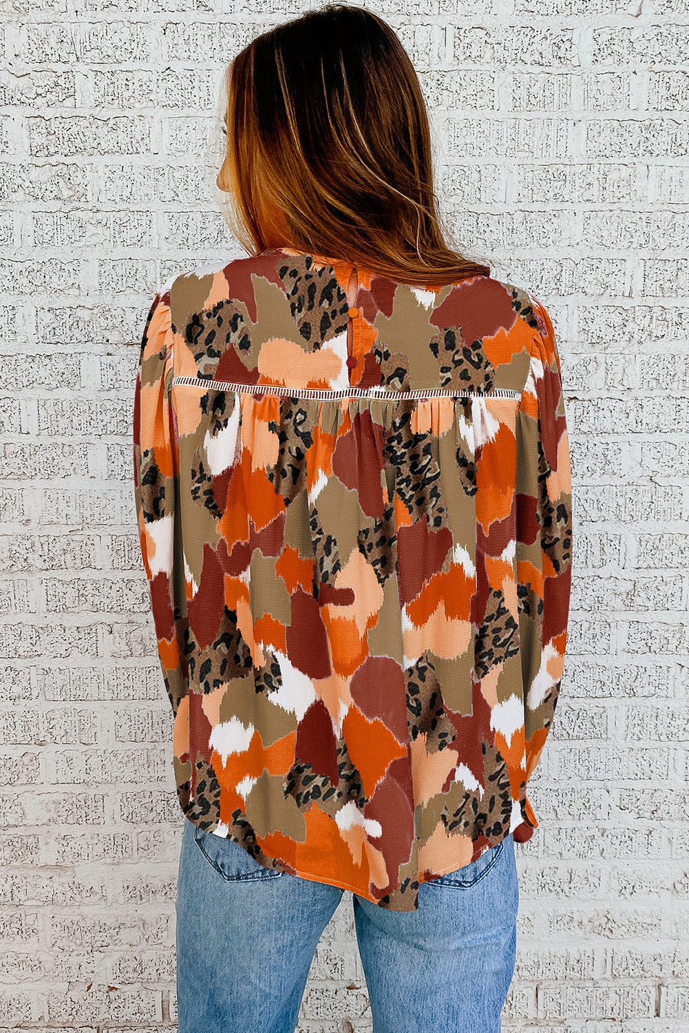 Blusa Abstract Printed Long Sleeve