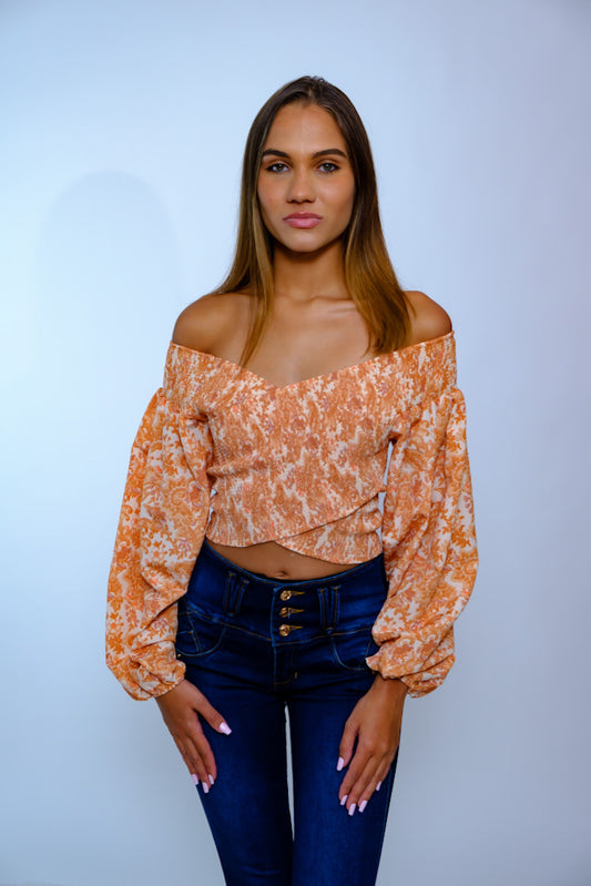 Blusa criss/cross Cuello V