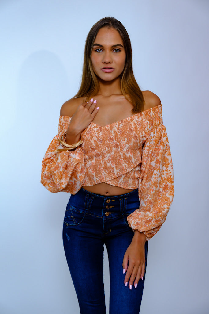 Blusa criss/cross Cuello V