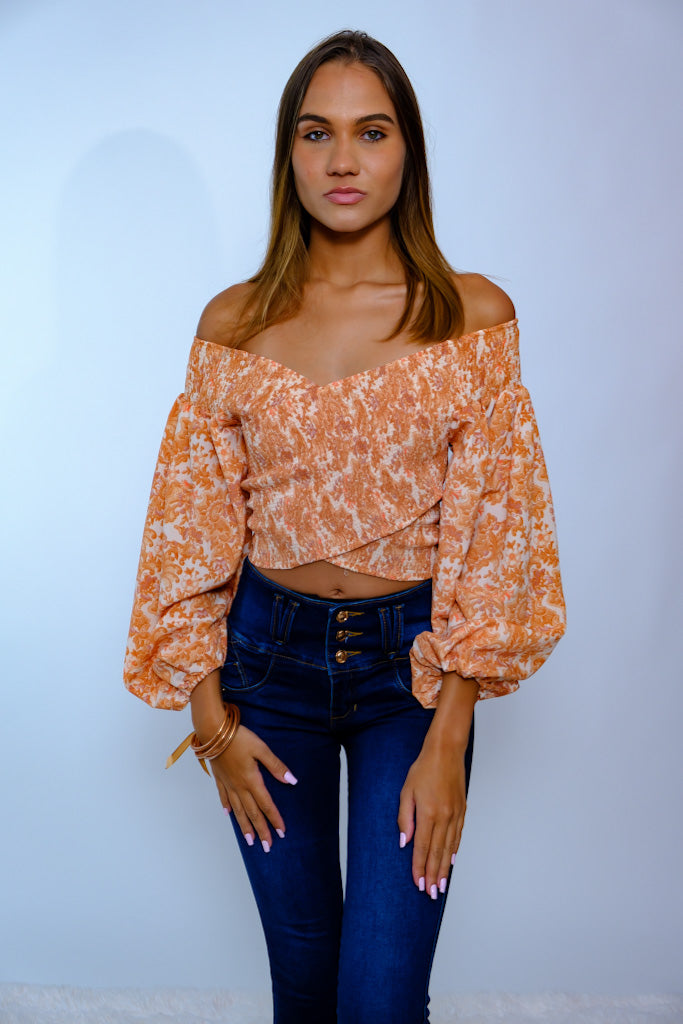 Blusa criss/cross Cuello V