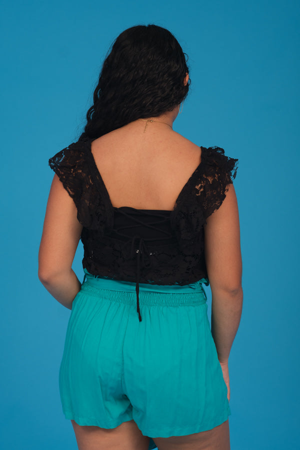 Blusa Negra en encaje