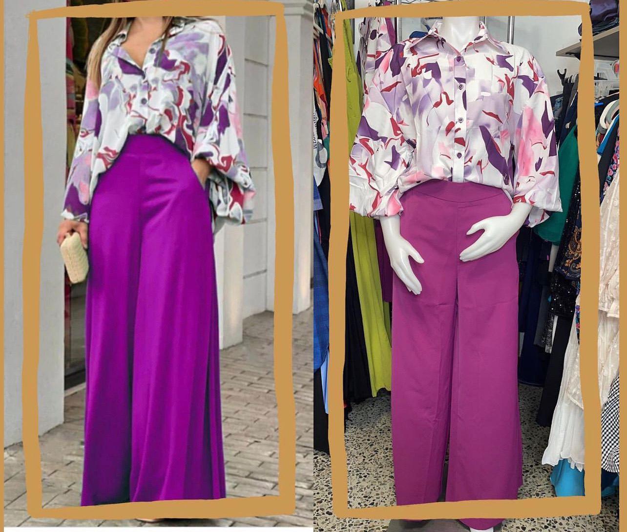 Set de blusa y pantalón violeta